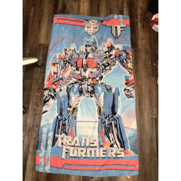 Vintage Transformers Bath Beach Towel Large 29”x53” Optimus Prime Movie - Picture 1 of 16